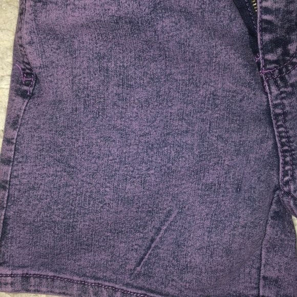 Purple High Waisted Acid Wash Jean Shorts - Picture 4 of 4
